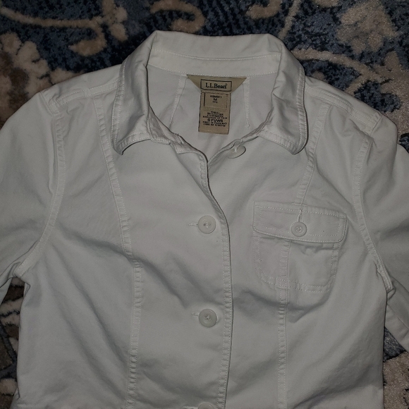LL Bean Cotton Barn Jacket / Blazer In White - Picture 2 of 9